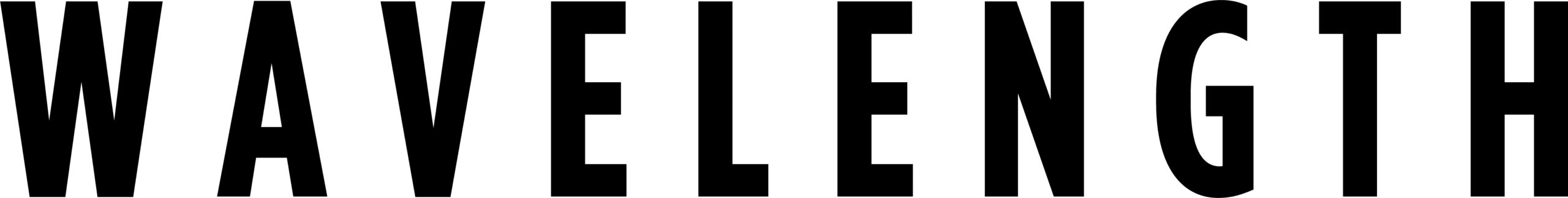Wavelength magazine logo - black bold text on white background